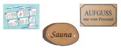 Sauna Hinweisschilder, Badeanleitung - Badeordnung, Anleitung Dampfbad