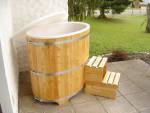 Sauna Tauchbecken aus Holz Lärche mit Kunststoffeinsatz