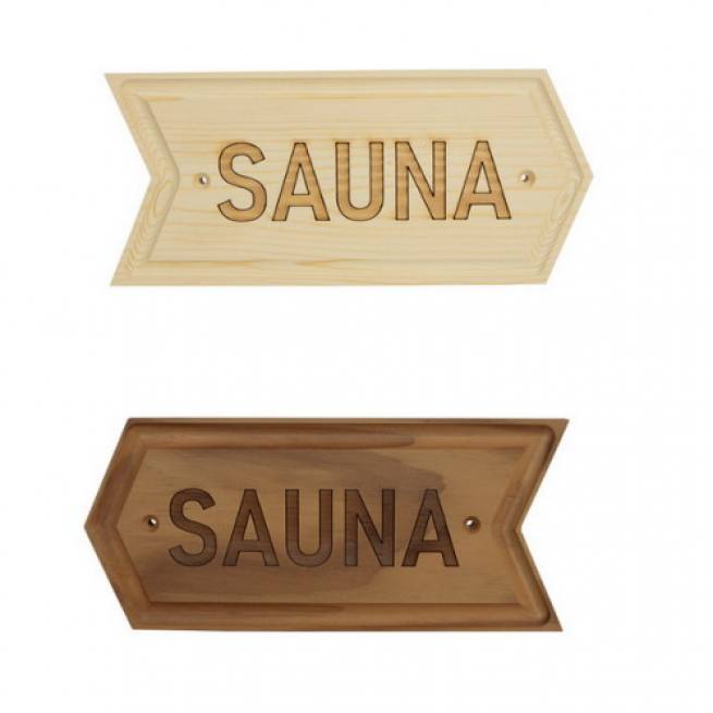 Türschild Sauna mit Pfeilrichtung